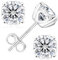 KRKC Moissanite Ohrringe für Damen, S925 Silber Diamant Ohrstecker 2 Karat, Weißgold vergoldet VVS1 D Farbe, Herz-Krappen Nickelfrei Rund Ohrschmuck(1,0ct Einzel-2,0 ctw-6.5mm, Silber)