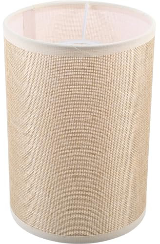 HOLIDYOYO Zylinder-Lampenschirm Stofftrommel-Lampenschirm E27 Kleiner Lampenschirm Spinnenkonstruktion Lampenschirm Ersatz-Leinen-Lichtabdeckungen für Tisch-Stehlampe Khaki