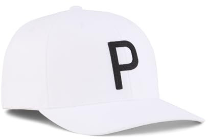 pumagolf Herren Heritage P Cap Verschluss, Weiß leuchtendes Puma, Schwarz, Einheitsgröße