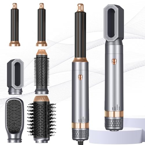 Air styler 6 in 1 Haarstyler mit 200 Million Lonen Hairstyler Föhnbürste Warmluftbürste Haartrockner Lockenstab, Glättbürste, Air styler für Haar Volumen, Glätten, Locken und Föhnen Sie Trockenes Haar
