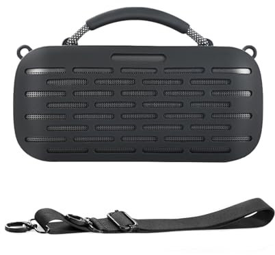 EUGOOCX Silicone Cover Protective Case for Bose SoundLink Max Portable Speaker, Skin Sleeve with Shoulder Strap for Outdoor Speaker Accessories (Black)