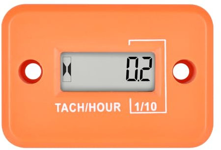 RileyFine RQ-HM012 Digital Tach Hour Meter,TOT Hour Record,Real-time RPM Display,Used for ZTR Lawn Mower Tractor Generator Outboard ATV Chainsaw Marine Snowblower (orange)