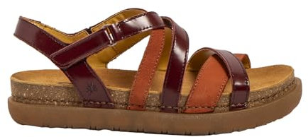 ART 1714 Rhodes, Sandales plates pour femme, bordeaux-D.Orange, 40 EU, Bordeaux D Orange, 40 EU