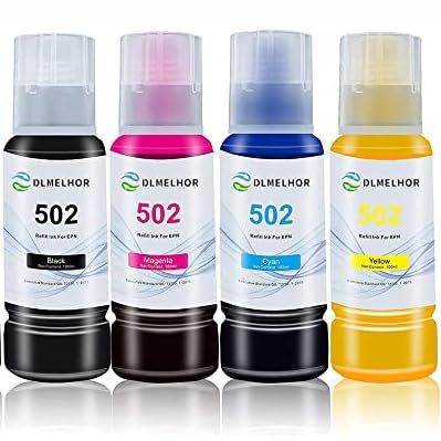 DLMELHOR Sublimationstinte Nachfüllpackung kompatibel für EPN EcoTank Supertank Tintenstrahldrucker ET-2800 ET-2803 ET-2850 ET-2720 ET-15000 ET-4760 ET-2400 Wärmepresse Übertragung auf Tassen T-Shirts