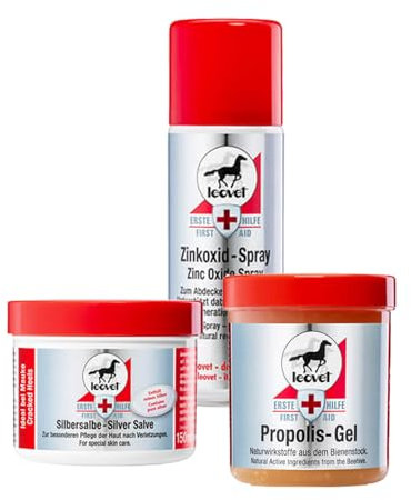 kavalio Erste Hilfe Set - leovet Silbersalbe, Zinkoxidspray & Propolis Gel