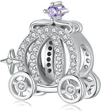 Magic Charms Women's Bead Charm Anhänger 925 Sterling Silber Weihnachtsfeier Weißer Zirkonia Kürbis Auto Charms für Frauen Beaded Charms Europäische Armbänder und Halsketten Geburtstagsgeschenke