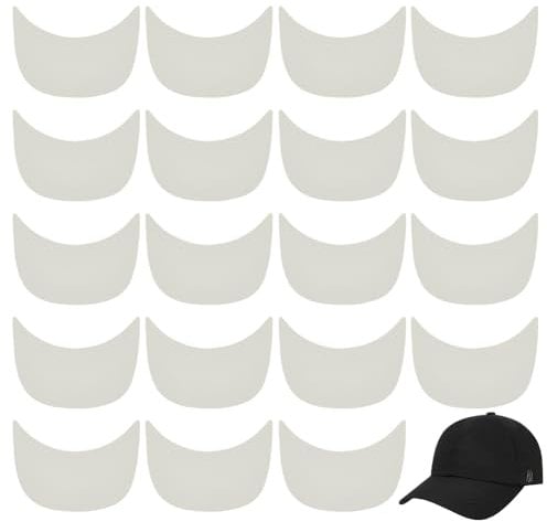 BENECREAT 20Pcs Baseball Cap Visor Insert, Ball Cap Form Shaper Plastic Hat Brim Baseball Hat Shaper Bump Cap Insert for Craft Sewing Caps Supplies Making