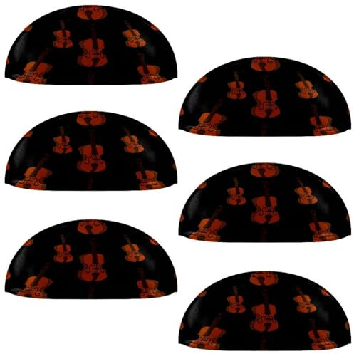 6 Stück Schalengriffe, halbrunde Schubladenknöpfe, Griffe für Schlafzimmer, Kommode, Schrank, Küchentür, Violinenmuster