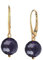 I.L.U.S Amethyst Edelstein Ohrringe Silber 925 mit Violette Große Steine Kugel 12mm Kristall Ohrringe Hängend Gold Ohrhänger Edelstein Amethyst Damenschmuck Geschenk für Frauen