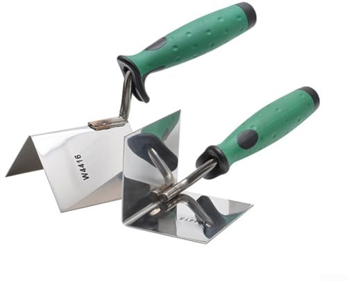 Eawfgtuw Stainless Steel Corner Trowel Set Multifunctional Drywall Tool, 90 Degree Angle Plastering Spatula Stainless Steel Trowelfor Home Industrial Construction 21cm(1 Set)