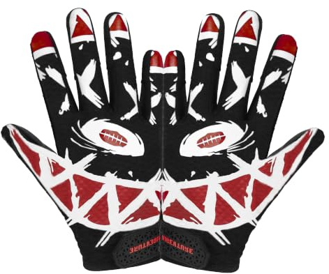 AIGEVTURE Youth Football Gloves Kids Receiver Sticky Football Gloves Boys Girls Black S