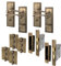 EAI Antique Brass Georgian Scroll Bathroom Door Handle Set - 2 Pairs Internal Lever Handles, Hinges & Locks 64mm - Rope Design