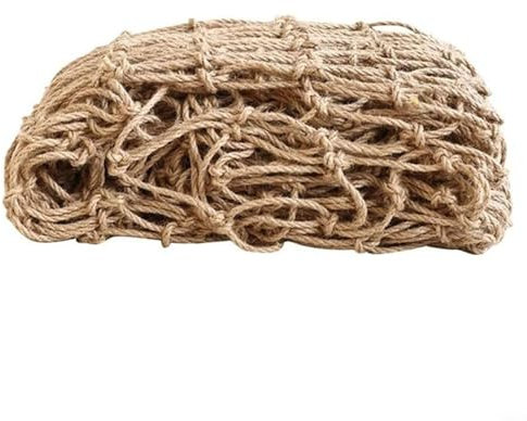 FUANA Vintage Juteseil Pflanzenstütznetz Gemüse Balkon Garten Schuppen Hanfseil Netz (2 x 5 m)
