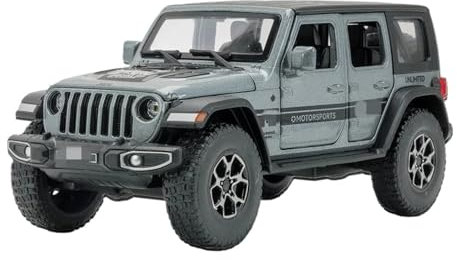 1 32 Per Jeep Wrangler Rubicon Fuoristrada Modello In Lega Auto Giocattolo Pressofuso Veicolo In Metallo Suono E Luce Auto Giocattoli Giocattoli Metal Vehicles non RC(Gray)