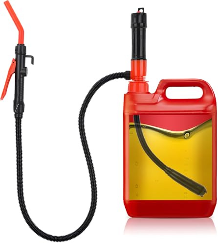 GEAREVER Kraftstoffpumpe elektrisch Batterie Siphon Pumpe tragbar | 3 Adapter, Flüssigkeitstransferpumpe, für Benzin Diesel Öl, Auto Rasenmäher, Absaugung, tragbar, schnell, batteriebetrieben
