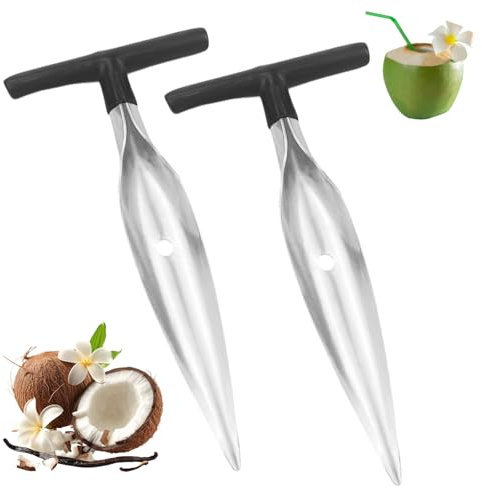 2PCS Coconut Opener Tools, Stainless Steel Coconut Opener Hole Tool, Coconuts Remover, Coconut Punch with Handle