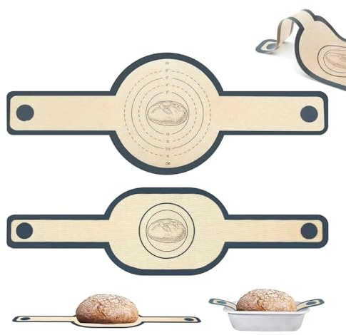 2PCS Silicone Bread Sling for Dutch Oven, Bread Mat for Baking, Eco-Friendly Sourdough Baking Supplies, Reusable Sourdough Sling with Long Handle