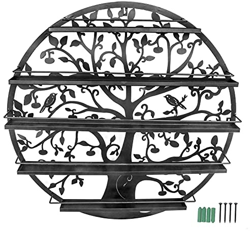 Segrehy 5-lagiger Nagellack-Regal, Kosmetikständer, Wandmontage, Make-up-Organizer, Schwarz, elegant, Retro, modern, schlicht, für Schlafzimmer, Kosmetik, Theke, Nagelstudio,