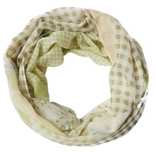 s.Oliver Loop-Schal mit floralem Mustermix und Karo-Design