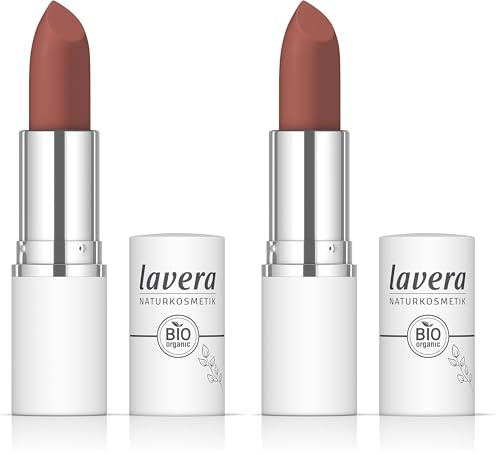 lavera Comfort Matt Lipstick - Cayenne 01 - Intensive Farbe - Mattes Finish - Angenehmes Tragegefühl - Bis zu 6 Stunden Halt - vegan - Naturkosmetik (1x 18,2 g) (Packung mit 2)