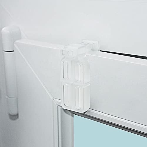 MADECOSTORE Lot de 2 de Fixations sans percer à serrer en PVC pour Store sur fenêtre avec Joint - Transparent