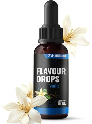 Flavour Drops Zuckerfrei – 50 ml – Vanille Geschmack | Aroma mit Dosierpipette für Quark & Porridge – vegan, produziert in Deutschland
