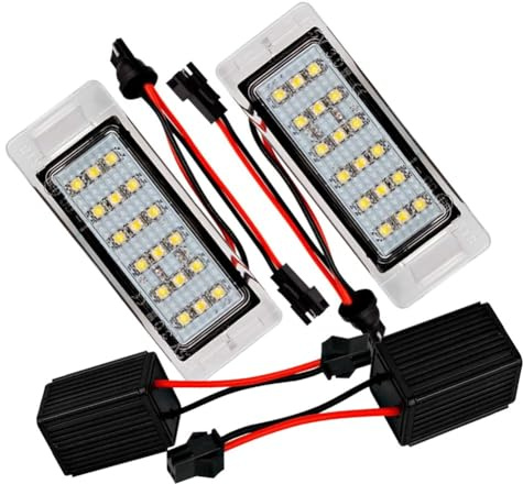 MuChangZi 2Pcs Car LED Number License Plate Lights 12V White SMD LED Bulb Kit for O/pel/Vauxhall Mokka Buick Encore 2012-16 C/hevrolet Equinox Impala Sonic SS