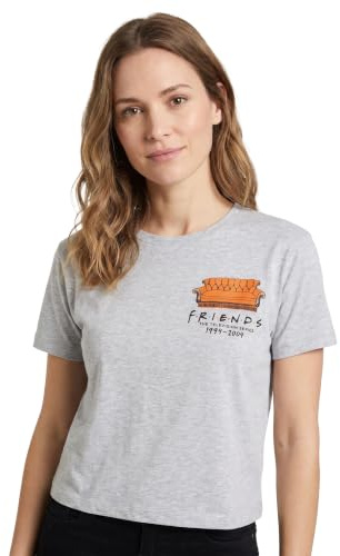 FRIENDS Womens Cropped T-Shirt Central Perk Couch TV Show Teens Grey Top
