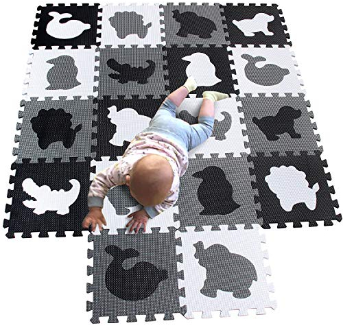 MQIAOHAM® 18 Stücke Baby puzzelmatten für Babys spielmatte Kinder puzzlematte Teppich Tier G301018-P051HBH