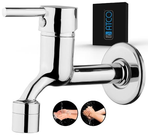 ATCO® NAXOS Kaltwasser Armatur Wandventil Kaltwasserhahn Wandarmatur Wandmontage Brause/Strahl Spültischarmatur Waschtisch Wasserhahn Küche Bad Keller Garten Ventil