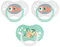 Tigex Sucettes réversibles | 6-18 mois | Sucettes en silicone Jour/Nuit | Sans BPA | Poisson | Lot de 3