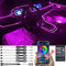 TABEN Auto Umgebungsbeleuchtung Kit 8m Glasfaser 64 Farben RF Fernbedienung + Bluetooth APP Steuerung USB Auto Atmosphäre Licht, DIY 16 Millionen RGB Mehrfarbig Sound Musik Sync Auto Innenbeleuchtung