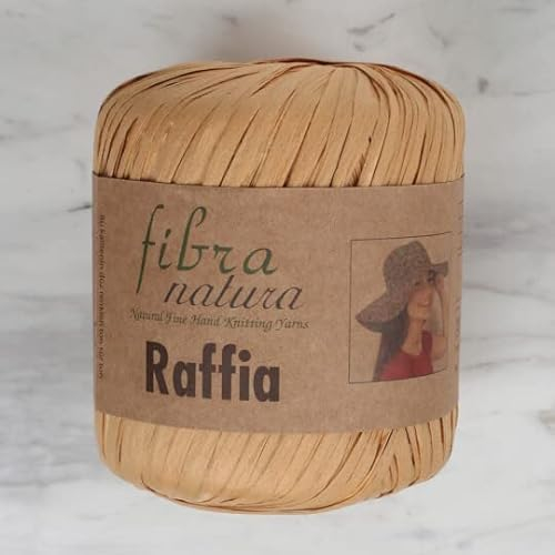 Fibra Natura Raffia Yarn, %100 Cellulose Rayon, Paper Macrame Cord, 40g 1.41 oz 90m 99yd, Natural Raffia Straw, Basket Yarn, Home Decor Yarn, eco-Friendly Yarn (22)