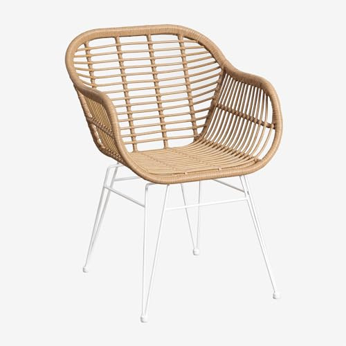 SKLUM 4er Set Gartenstühle aus Kunstrattan Zole Weiss