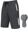 Logas MTB Herren Radlerhose,Herren Mountainbike Shorts Atmungsaktiv Radhose ，MTB Shorts für Männer mit 6 Taschen,Grau,XXL