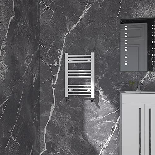 NRG Gloss White Straight Central Heating Towel Rail Bathroom Heated Rad Radiators Ladder Warmer - 600×400mm
