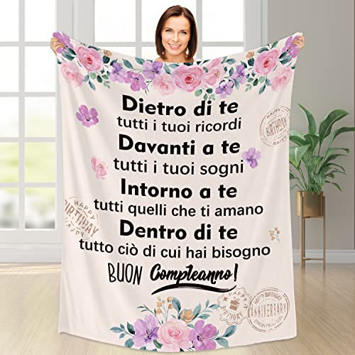 Merclix 130 x 150cm Flanella Coperta Termica Idee Regalo Donna Compleanno Per Migliore Amica Figlia Sorella Moglie Mamma Nonna