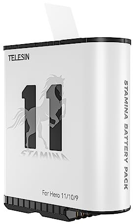 TELESIN Enduro Battery Super Long Lasting for GoPro Hero 11/10/9 Black, Cold Weather Performance, Fast Charging, 1 Pack