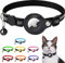 LZXLXS Airtag Katzenhalsband, Airtag Katze Halsband kompatibel mit Apple Airtag, Reflektierendes Kätzchenhalsband mit Halterung und Glocke für Mädchen Junge Katzen, Schwarz