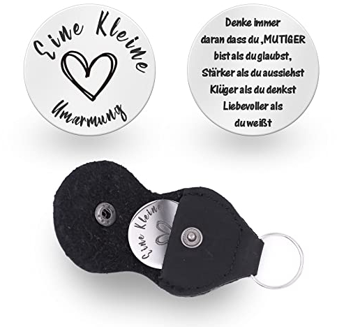 qingmeng Eine Kleine Umarmung, Pocket Hug Kleiner Glücksbringer, Gute Besserung Geschenke, Mutmacher Geschenk, Glücksbringer Prüfung für Familie Freundin Frauen Patient (Silber)