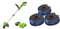 Greenworks G40LT33K2 Coupe Bordure sans Fil avec Roue pour Petits et Moyens Jardins, Largeur Coupe 33 cm, Fil en Nylon 1,65 mm & Greenworks Bobine Double Fil 29187 pour Coupe-Herbe Greenworks 40 V