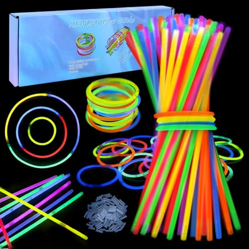 Juego de 100 luces luminosas para niños, pulseras brillantes, luces fluorescentes de neón para decoración de fiestas, festivales, bodas, Navidad, Nocheviej