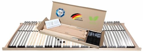 BeCo Lattenrost Premium Fix, wahlweise mit verstellbarem Kopfteil, zur einfachen Selbstmontage, Größe:100 x 200 cm, Version:Kopfteil verstellbar