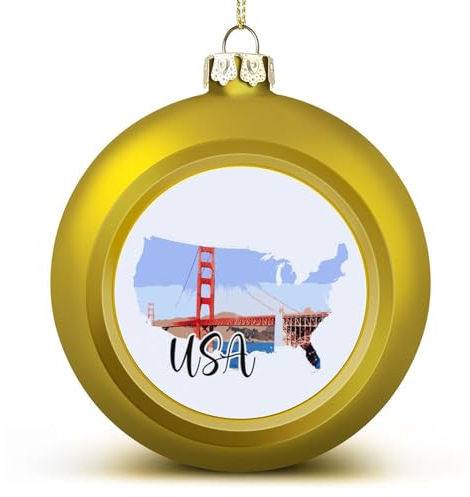 1PCS Weihnachtskugeln Ornamente USA Weihnachtsdekorationen USA Wahrzeichen Baum Kugeln für Urlaub Weihnachten Party Dekoration