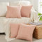 FDTERN 4er Set Boho Kissenbezug 45x45 cm Rosa Einfarbig Flauschig Kissenbezüge Kordsamt Kissenhülle Dekokissenbezug Sofakissen Dekokissen Deko für Sofa Schlafzimmer Wohnzimmer Balkon