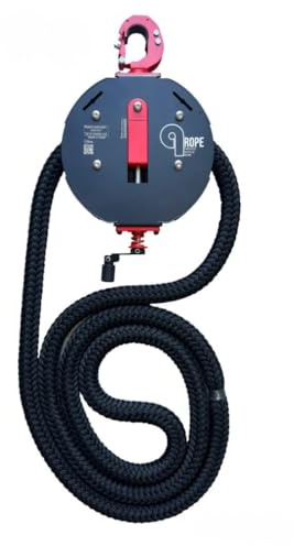 Qrope Endless Rope Trainer Machine - Portable Rope Pull Pulley System - Home Gym Workout Equipment for Strength Training - Infinity Rope for Upper Body and Forearms