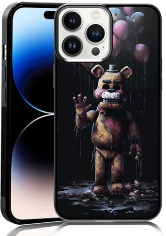 MMYAJT FNAF Schutzhülle für iPhone 14 Pro Max, TPU, stoßfest, für iPhone 14 Pro Max, Horror, Five Nights, Videospiel, Geschenk, für Jungen, Mädchen, Männer, Frauen, Schwarz FANFS19