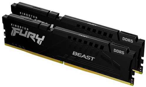 Kingston FURY Beast Schwarz DDR5 32GB (2x16GB) 6000MT/s CL30 DIMM Desktop Gaming Speicher Kit mit 2 AMD EXPO und Intel XMP - KF560C30BBEK2-32
