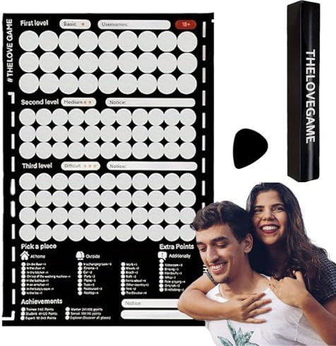 KZXCVS Love Game Scratch Off Poster - 104 Date Night Ideen - Kreatives Rubbelposter für Paare für Freund oder Freundin