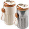 2Stück Thermobecher Edelstahl, 450ml Thermobecher Kaffee to Go Kaffeebecher to Go Thermo mit Deckel Kaffeebecher Digitalanzeige Thermosflaschen Kaffee Thermobecher für Kaffee, Wasser, Tee, Weiß+Silber